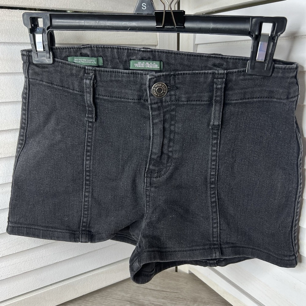 Y2K Style Wild Fable Super High Rise Denim Shorts/Hot Pants Women's Size 2 Black